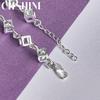 CHSHINE 925 Sterling Silver Square White Crystal Bracelet For Women Wedding Fashion Charm Jewelry