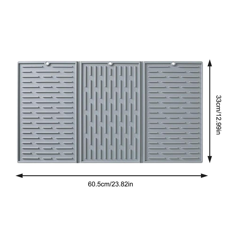 Dish Drying Pad Tri-Fold Thickened Drain Pad Insulation Pad Multi-functional Non-slip Heat Resistant Dish Drying Mats For