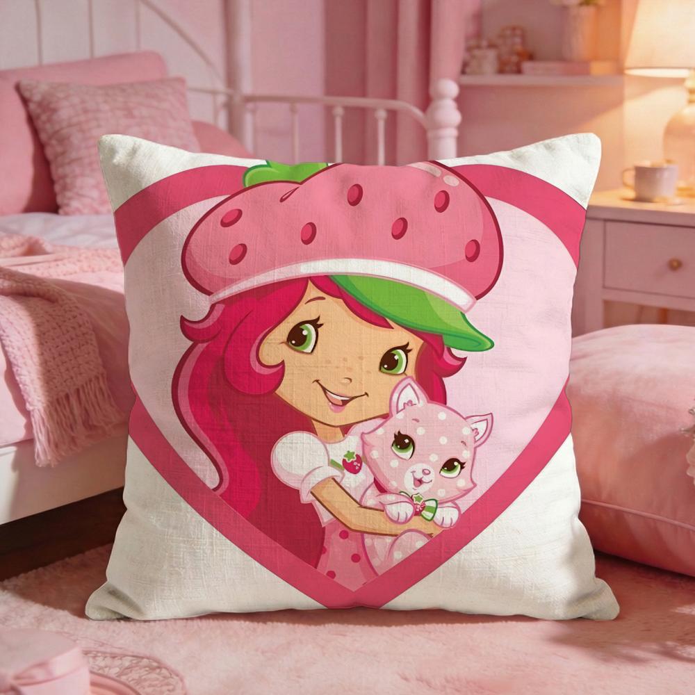 sStrawberry Shortcake Cushion Cover Premium Comfort Reversible Pillow Cove Two in One Design for Any Room Car Interior