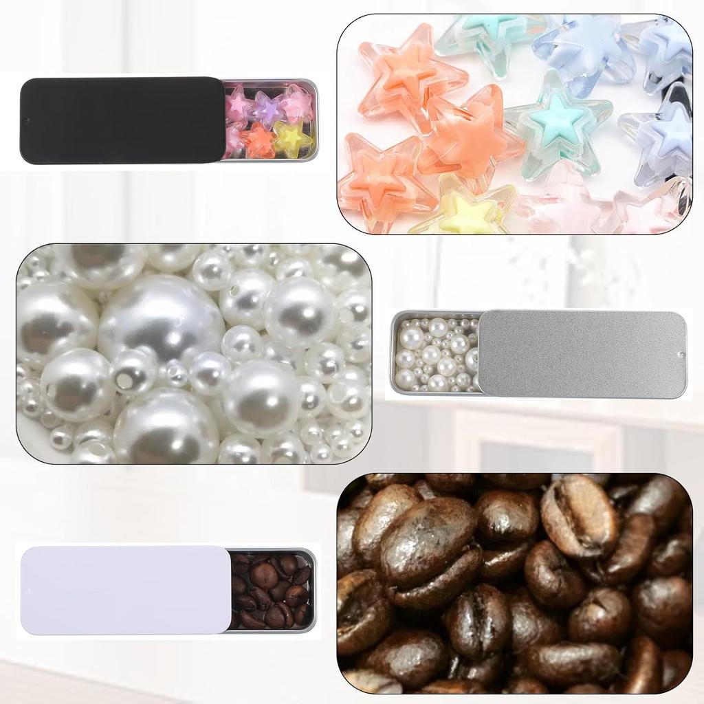 3Pcs Mini Metal Tin Box Containers, Ymapinc Waterproof Slide Top Mini Pill Storage for Candy Metal Box Small Container Fit In Pocket Purse for