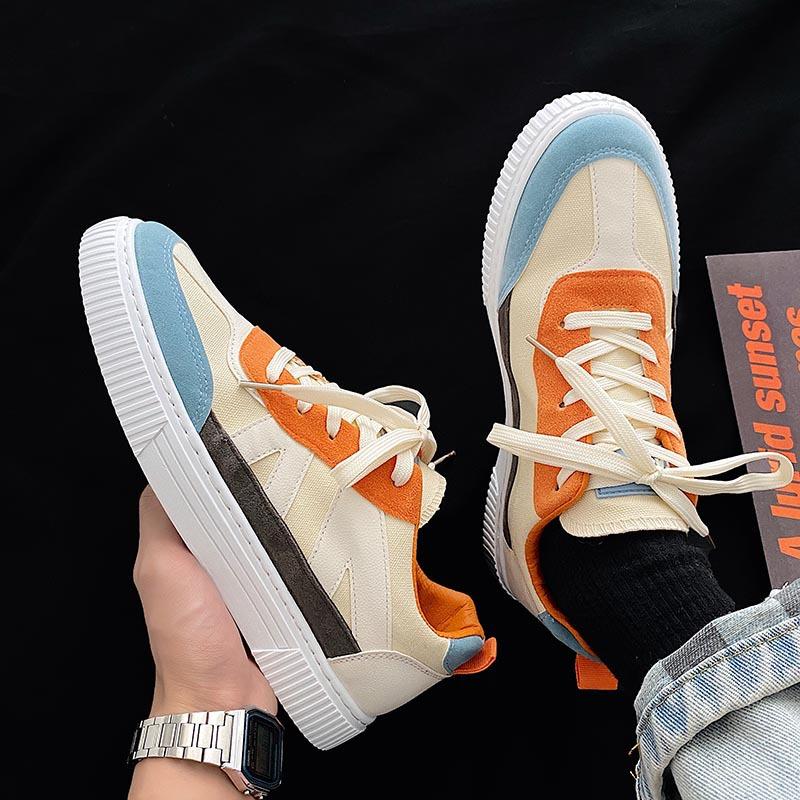 Trend Skateboard Shoes Man Canvas Sneakers Breathable Mixed Colors Fashion Designer Sneakers Men Vulcanize Shoes Tenis Masculino