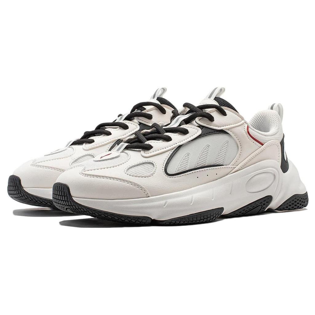 Li Ning Wing Style Slip Resistant Abrasion Resistant Low Top Casual Shoes Men's Black White AGCT461-1