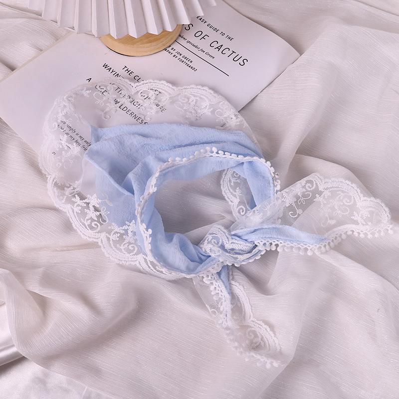 

Высококачественный пасторальный французский кружевной треугольный платок и повязка на голову для женщин