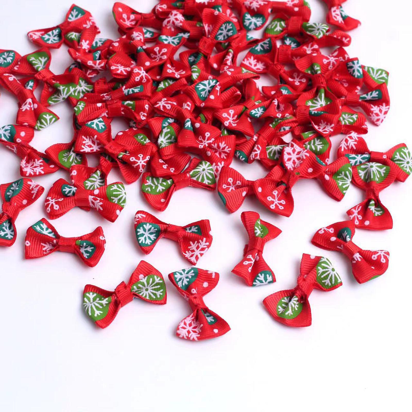 

DIY Christmas Pet Head Bow Decoration, Christmas Snowflake Bow Hair Accessory