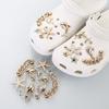 12 Stuks Luxe Kristal Goud Ster Klompen Accessoires Zomer Diy Afneembare Metalen Ketting Schoenen Charms Set Schoenen Decoraties voor Koppels