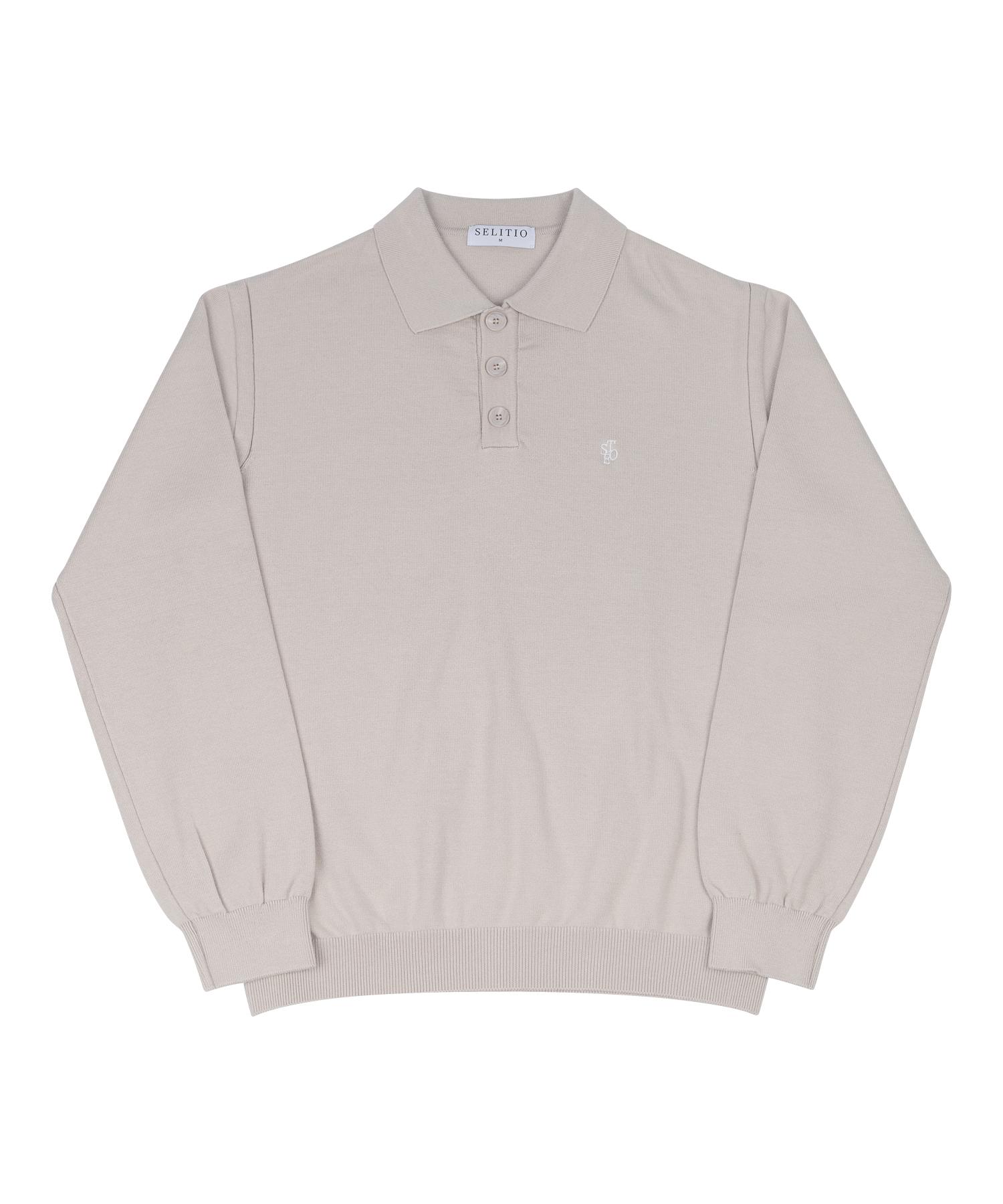 Celtio Men S Basic Soft Collar Knit Oatmeal Oatmeal/M