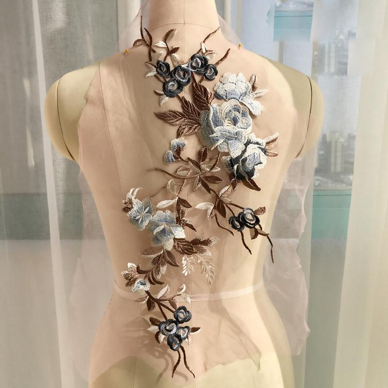 Розовая вышитая аппликация-патч с цветком для одежды Ropa Parches Bordados Para Швейные принадлежности