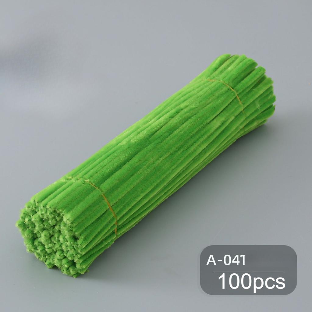 100 ks DIY Kreativní kroucená tyč Zelený čistič dýmek Řemeslo, Silný Nadýchaný Vhodný pro DIY Řemeslné projekty Dekorace vánočního stromku