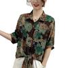 2026 Spring/Summer Retro Artistic Cotton Linen Square Neck Long Sleeve Shirt - Women's Loose, Versatile, Slimming Spring Top