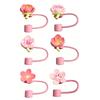 6 Pack Silicone Straw Caps Decorative Accessaries Flower Straw Caps Silicone Texture Straw Tip Suitable for Straw