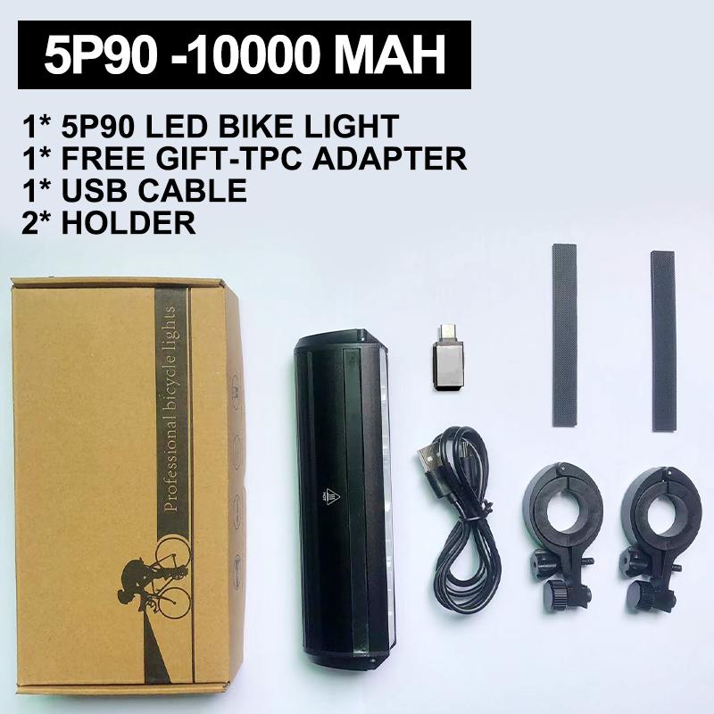Fivemi 5Led MTB Bicycle Lights 10000MAH Rechargeable Bike Light Flashlight Outdoor Cycling Bike Accessories for Electric Scooter 7