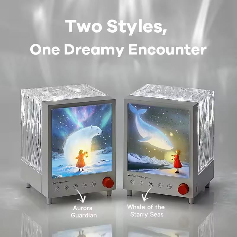 Aurora Box Projektor Nachtlicht Bluetooth Umgebungslicht mit Weißem Rauschen Stufenloses Dimmen Nachttischlampe für Schlafzimmerdeko