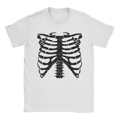 Torso Rib Cage Skeleton Funny Halloween T Shirt Summer 100 Cotton T Shirts For Men Fashion Printed Tshirt Short Sleeve Y2K Tops