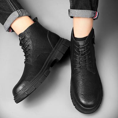 2025 Autumn New Martin Boots Winter Velvet Warm High-top Tooling Leather Boots Medium-top British Casual Leather Shoes