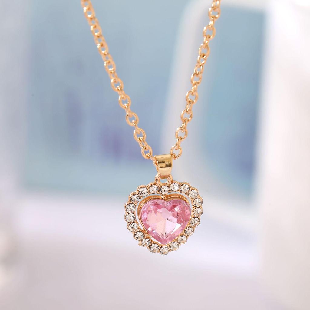 Rose Gold Birthday Stone Pendant Necklace - Women's Fashionable Gemstone Jewelry