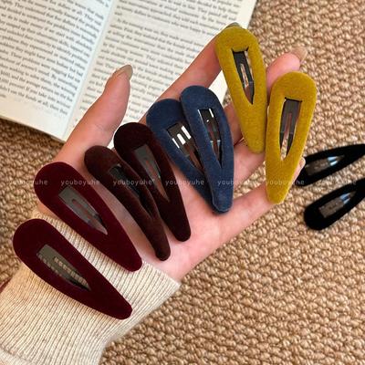 Koreanischer Samt Wassertropfen Haarclip für Frauen - 2025 Vielseitiges Pony- & Seitenhaar-Accessoire