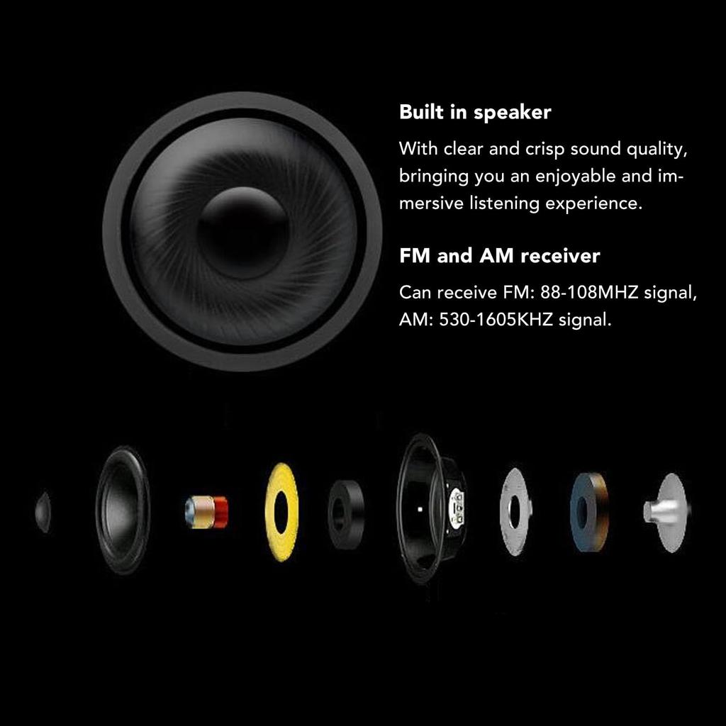 Bathroom Shower Radio, AM/FM Waterproof Speaker with Built-in Strap and Adjustable Volume, for Pool, Beach, Home, Party, Travel, and Outdoor Use