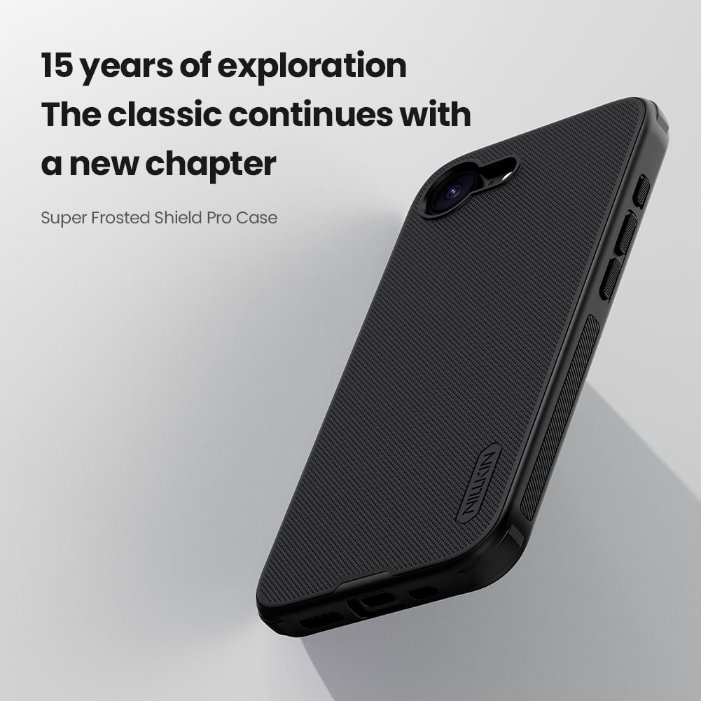 Чехол для iPhone 17e NILLKIN Прилегающий чехол Высококачественный Super Frosted Shield Чехол Матовая поликарбонатная крышка Pc + tpu&iPhone17e чёрный