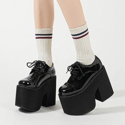 Fashion Super High Heel 13CM Waterproof Platform Shoes for Women 2024 Sexy Patent Leather Lolita Thick Bottom Heighten Women Shoes Pumps