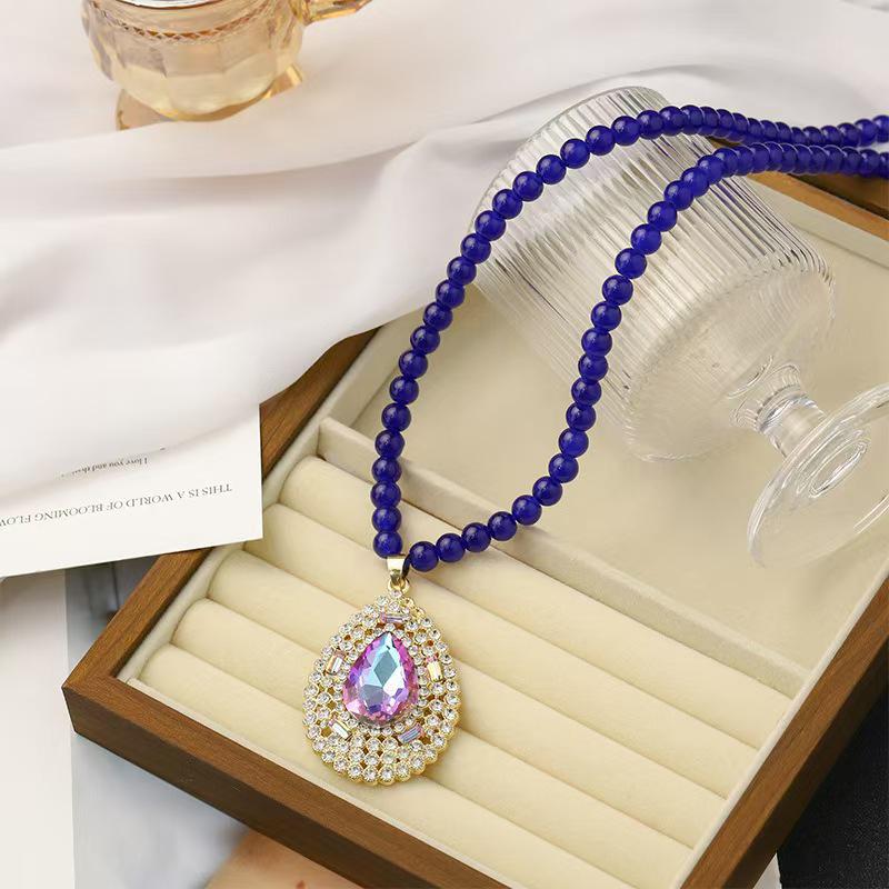 Elegant Purple Sweater Chain: Luxurious Long Necklace Accessory