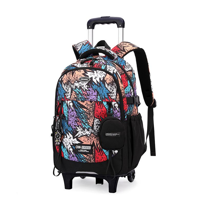 Children School Trolley Backpack For Boys Wheeled Backpack Kids School Bag With Wheels Rolling Luggage Bag Student Book Bag