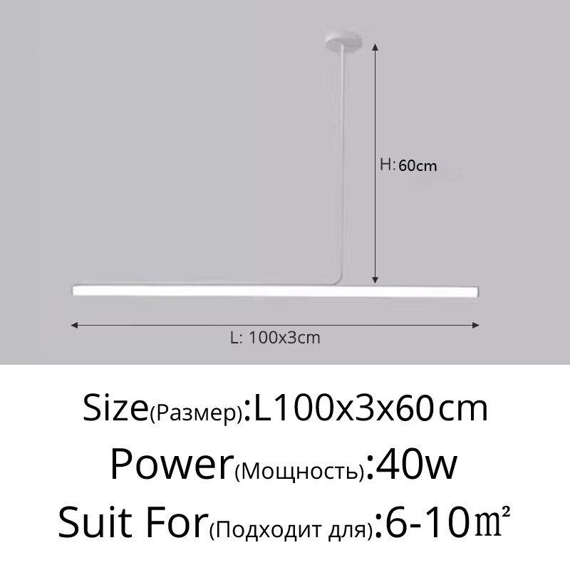 Dimming Minimalist Straight Dining Room Light, Kitchen Long Pendant Light