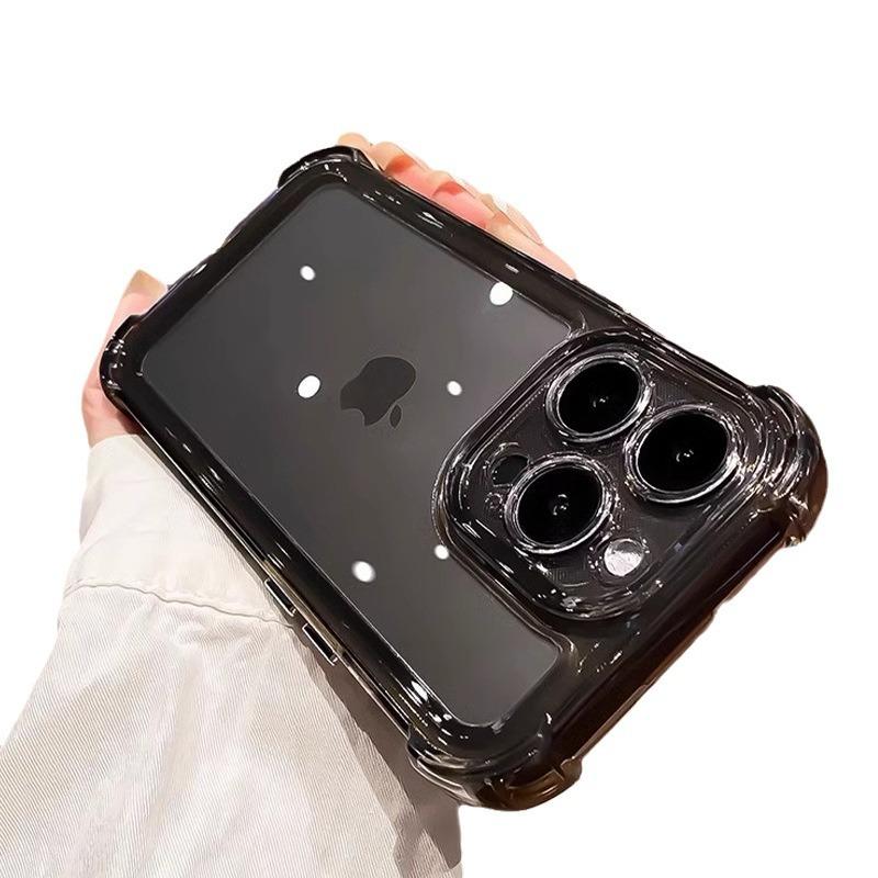 Applicable To 15promax IPhone Case IPhone14 Four Corner Airbag Anti-fall 13 Full-pack Lens 12 Transparent Soft