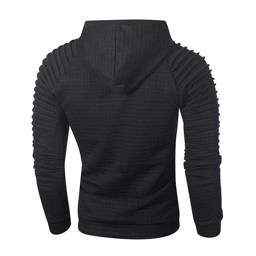 Men's Fashion Leisure Self Cultivation Long Sleeve Stripe Sweater Hoodie Coat Top