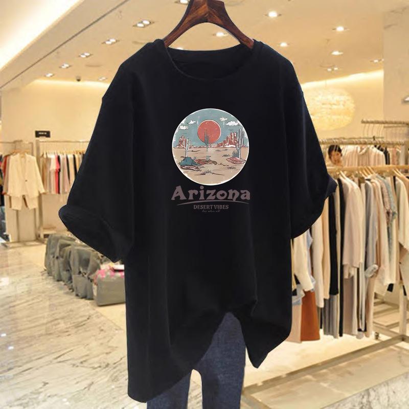 Cotton short-sleeved T-shirt women's summer new loose top bottoming shirt