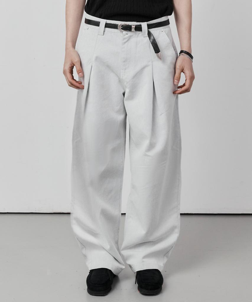Ssei Essential Cotton Wide Twill Pants Light Grey