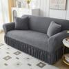 Solid Color Thick Sofa Cover for Living Room Elastic Jacquard 1/2/3/4 Seater Sofa Cover With Skirt