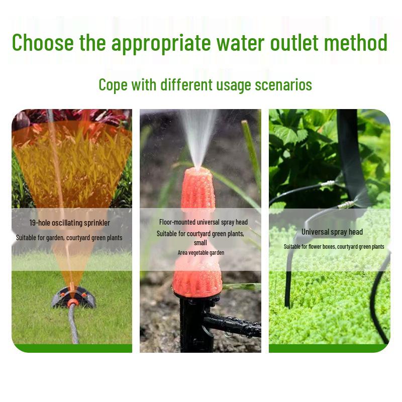 Solar-Powered Automatic Plant Watering System with Drip Irrigation and Sprinkler for Gardens