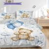 Bettwäsche-Steppdecken-Set mit Teddybär-Muster Bettdeckenbezug Kissenbezug Heimdekoration Geburtstagsgeschenk (1 Bettbezug + 2 Kissenbezüge, ohne Füllung)