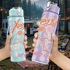 1PC Abstract Red Line Graffiti Minimalist Print 750ml Portable Sports Water Bottle Leakproof Gym Outdoor Travel Drink Cup
