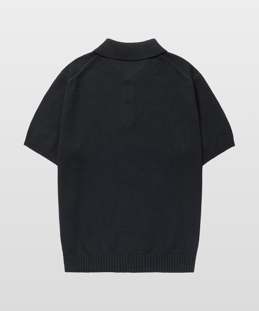 MANNERGRAM Upw Washable Cotton Polo Short Sleeve Knit Black