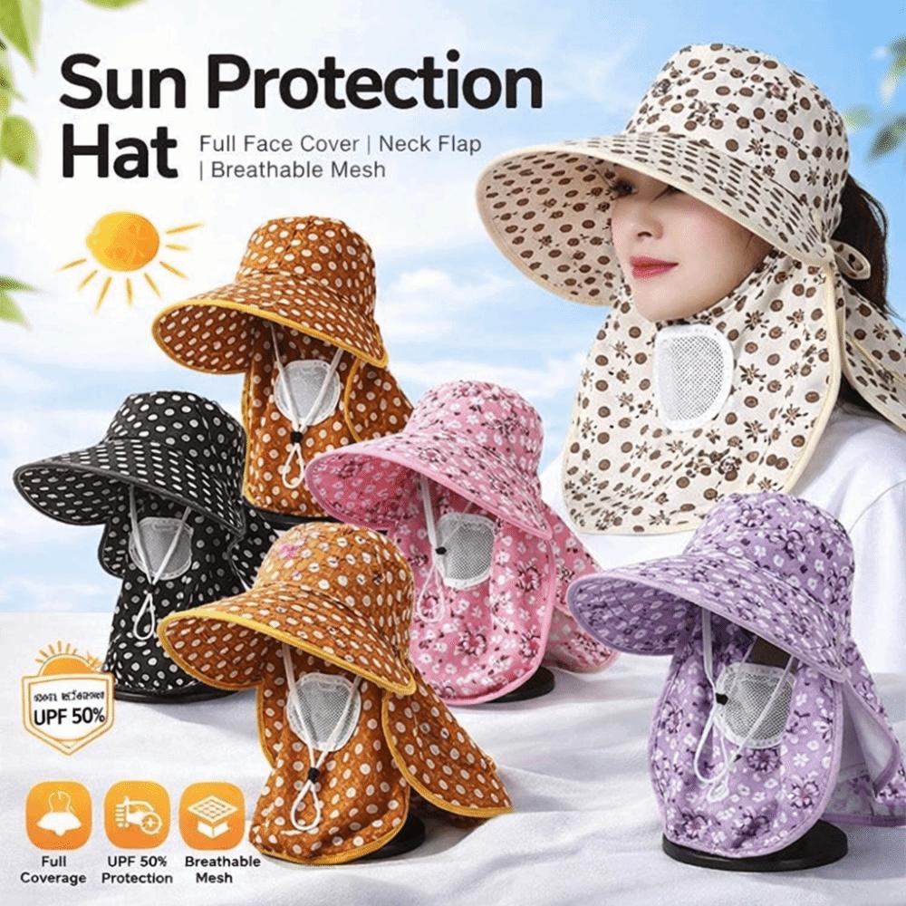 Breathable Tea Picking Work Hat UV Protection Fisherman's Hat Face Mask Sun Hat  Summer Outdoor