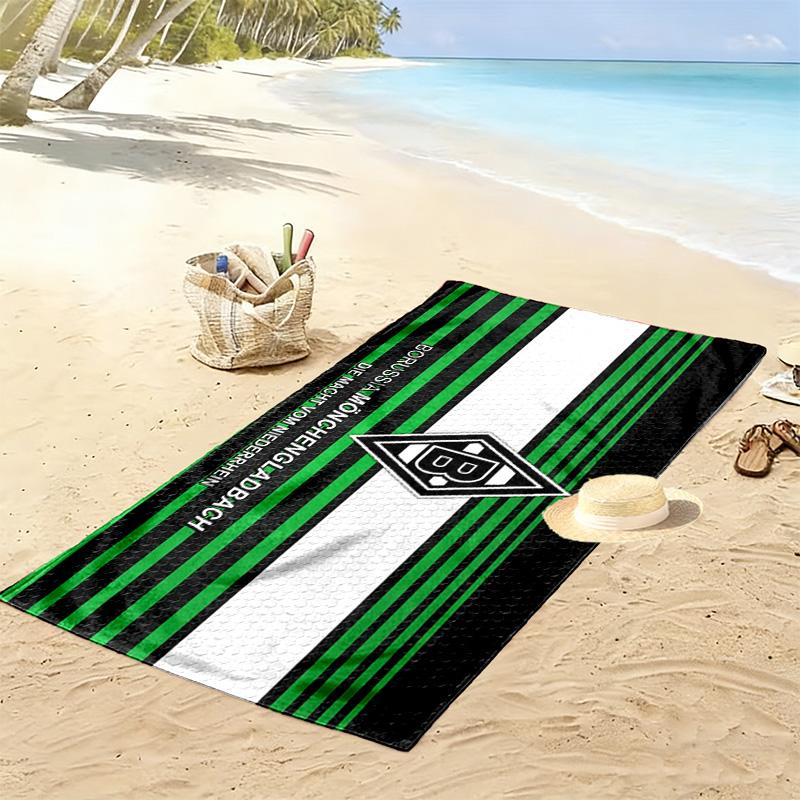 Borussia Mönchengladbach Print Strandtuch, Großes Weiches Schnelltrocknendes Handtuch für Strand Camping Schwimmen