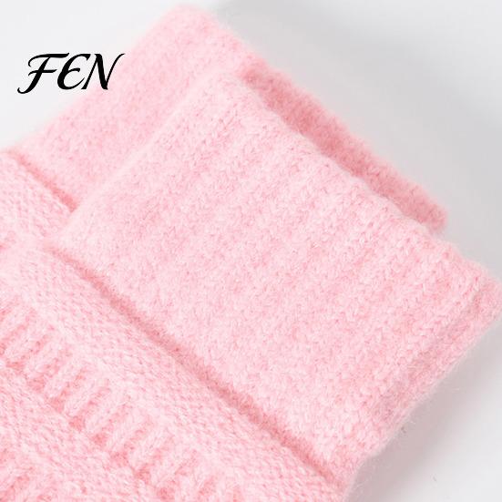 Fashionable Cold Protection Gloves Knitted Touchscreen for Men Women, Winter Warm Thermal Gloves, Thickened Solid Color Daily Use Plush Lining Mittens