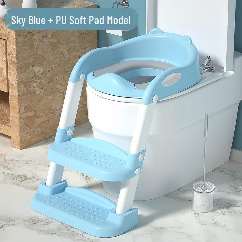 Folding Kids' Toilet Ladder with Baby Seat