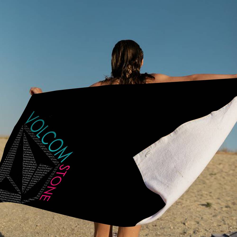 V-Volcom LOGO Coperta alla Moda in Microfibra Asciugatura Rapida Teli da Spiaggia Stampa Oversize Super Assorbente Coperta Telo Piscina