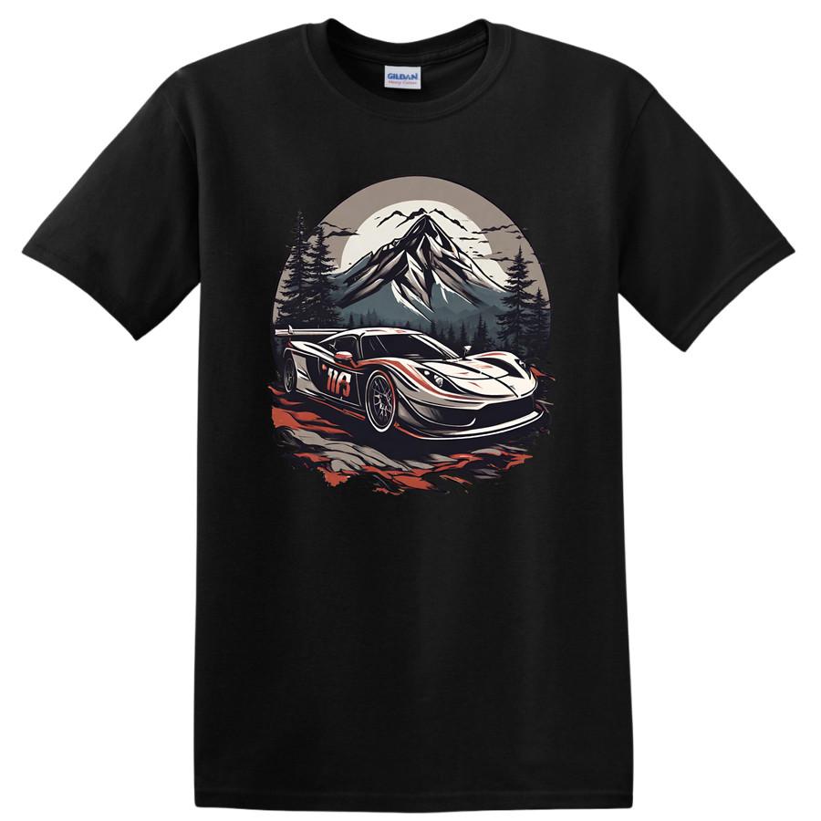 Sports Car Mountain T Shirt Adventure Racing Graphic Tee Gift For Car Lovers