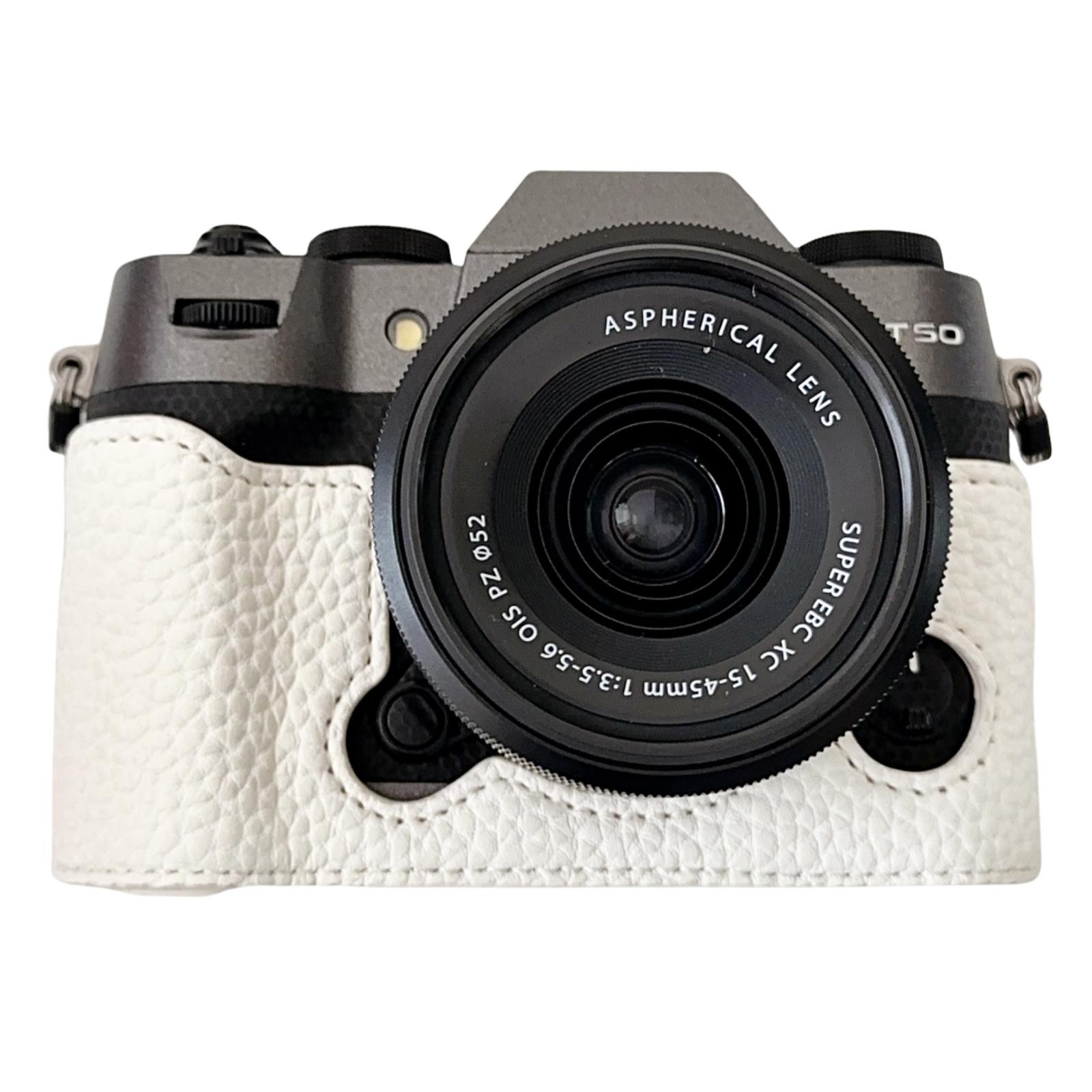 For Fujifilm X-T50 Camera Case Large Cutout Litchi Texture PU Leather Protective Cover A