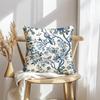 Retro blue floral bird pattern printed pillowcase living room sofa cushion cover bedroom room home decoration
