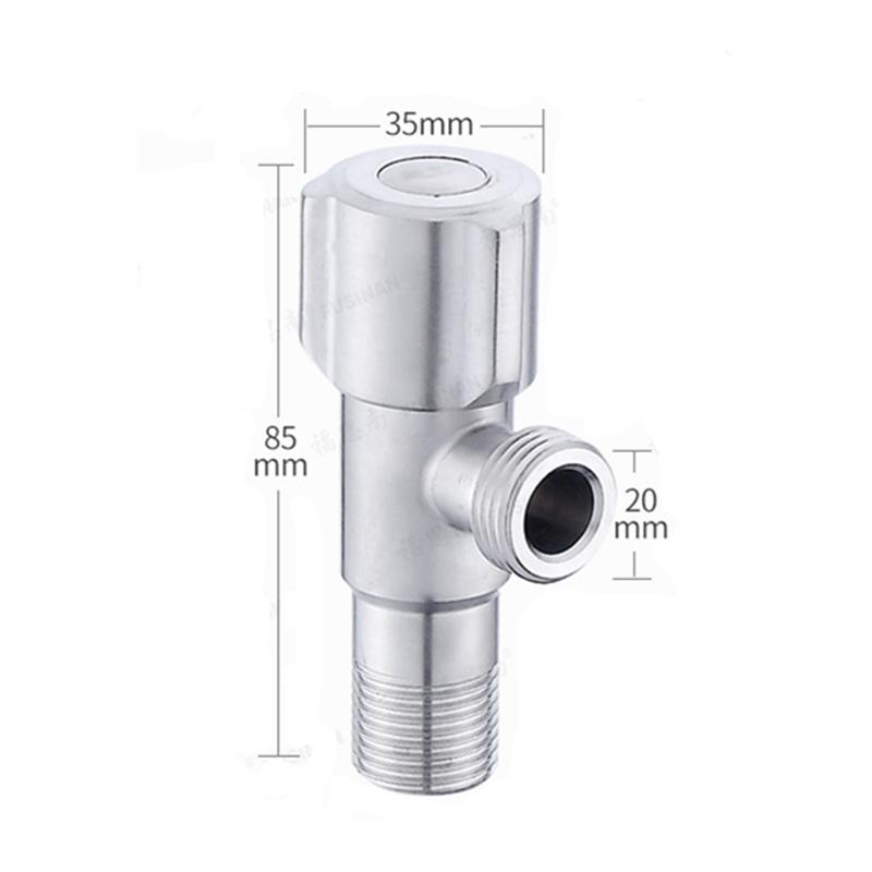1Pc 304 Stainless Steel Angle Valve G1/2 Water Stop Switch Valve Connector Bathroom Accessories