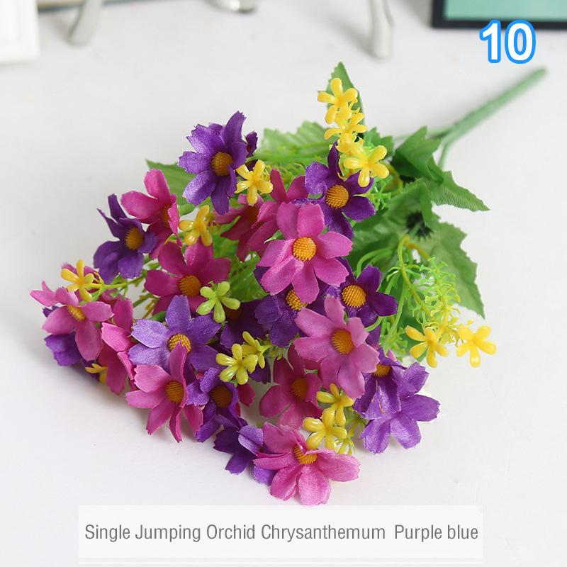 1 kytice 28 hlav umělých květin falešné hedvábné orchideje chryzantémy svatební kytice domácí zahradní párty dekorace