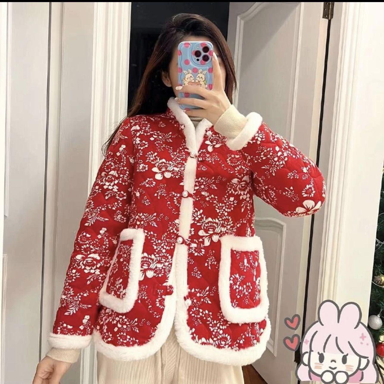 Retro Women s Winter Cotton Padded Jacket - Thick, Warm Tang Suit Style