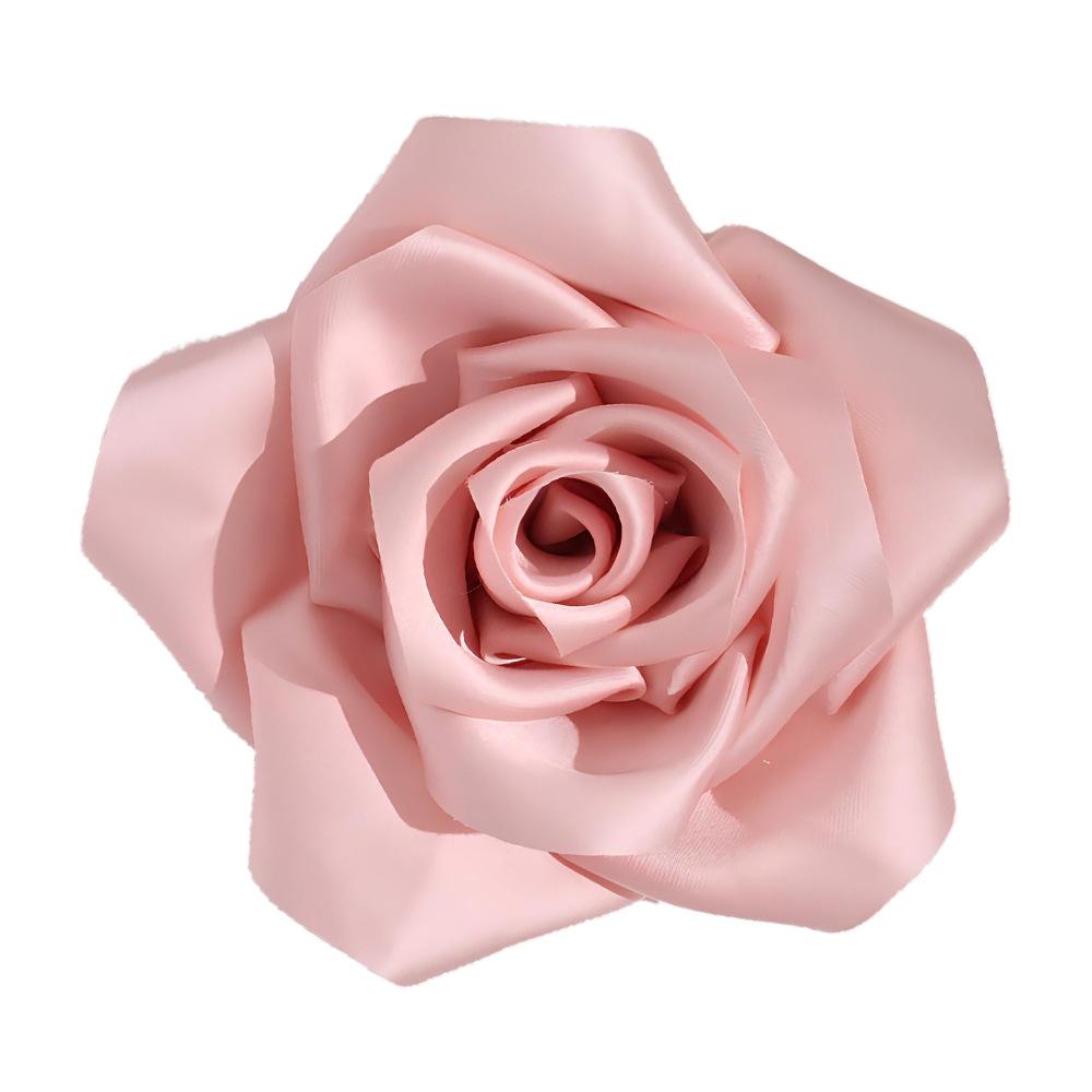 French Large Rose Brooch, A Feminine Handcrafted Fabric Brooch with A High-end Design Sense