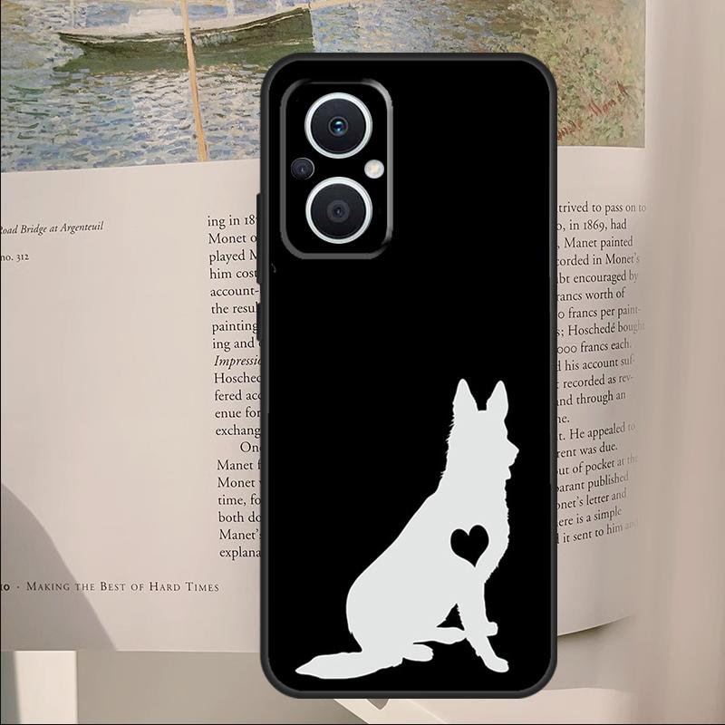 Cartoon German Shepherd Dog Cover For OPPO Reno 14 13 11 10 Pro 12F 11F 13F 14F 7 8 Lite OPPO Find X6 X5 X8 X9 Pro Case