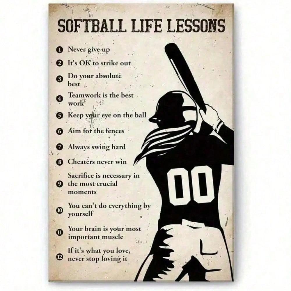 

Vintage Softball Tin Sign 8x12 Inch Metal Wall Art Retro Sport Girl Decor for Man Cave Bar різнокольоровий