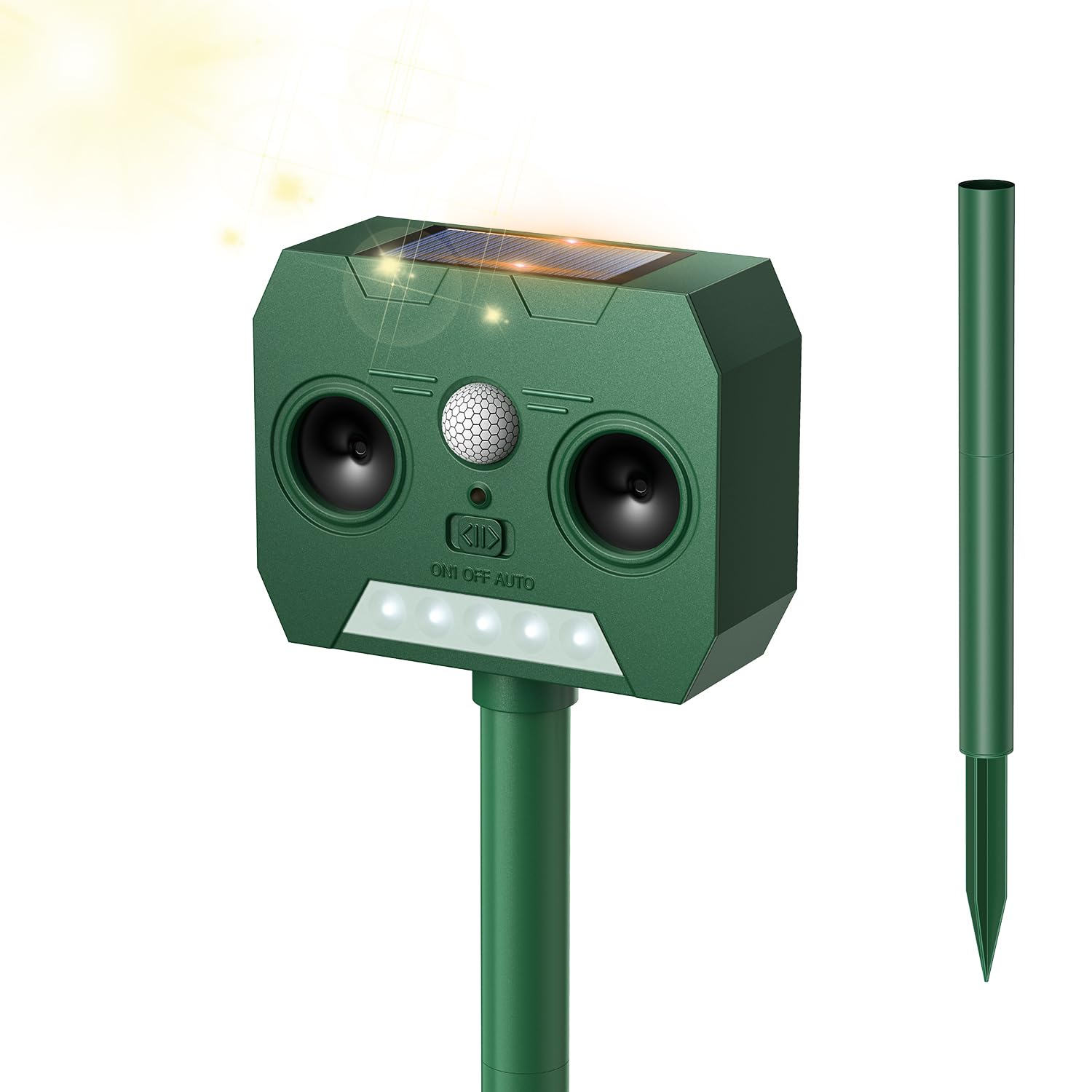 

Ultrasonic Animal Cat Solar 12m Detection Wide Angle PIR Infrared Alarm LED IP66 Standby Bird Dog Rodent Cat Pest Japanese Instruction Manual Included